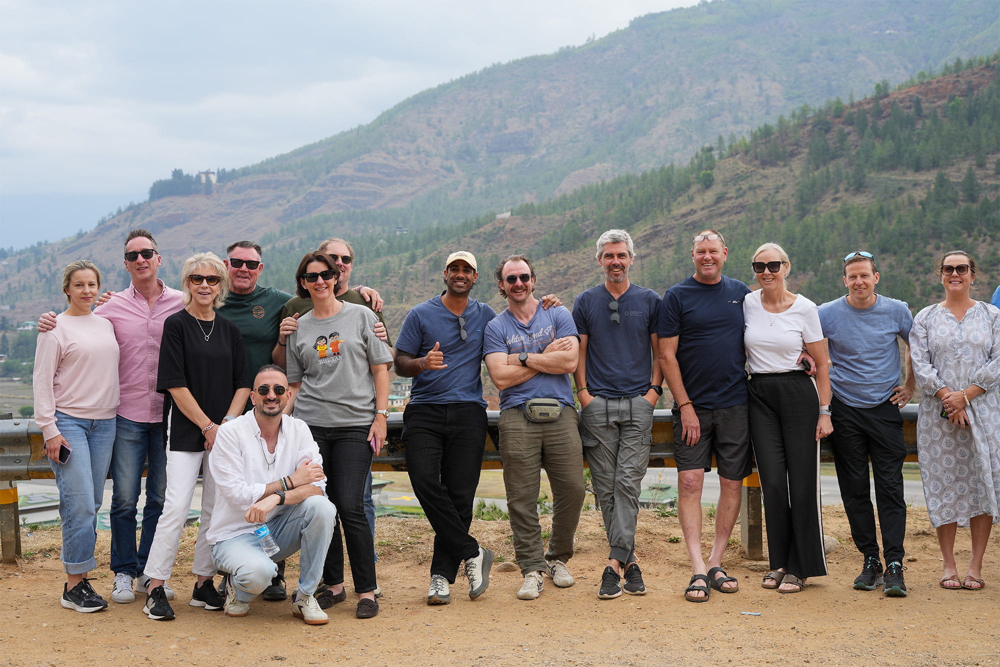 Bostons corporate group with mountains in Bhutan